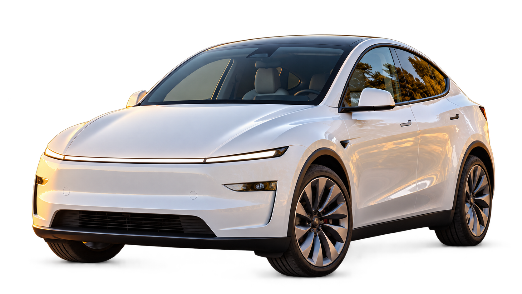 Tesla Model Y blanche nacrée